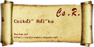 Csikó Réka névjegykártya
